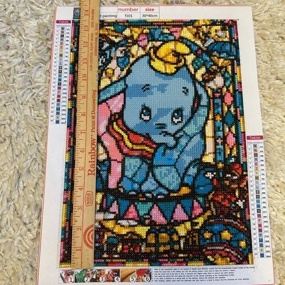 Dumbo Stained Glass Diamond Art - FINISHED - Picture 8 of 9